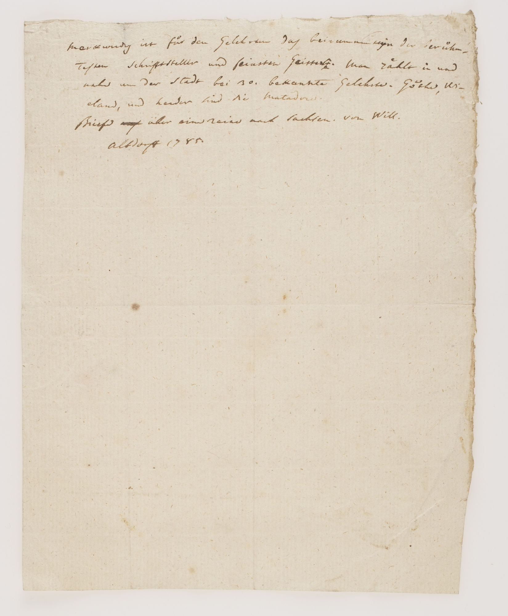 [one illegible word] ist fur den Gelehrten [incipit]